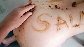 Lovely lady gets her body covered in shit