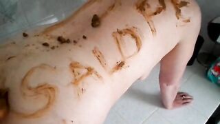 Lovely lady gets her body covered in shit