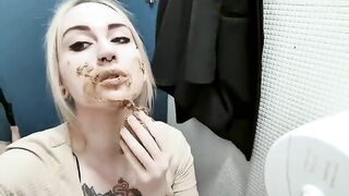 Scat smearing in public bathroom