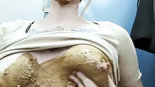 Scat smearing in public bathroom