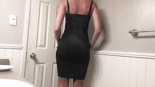 Sexy dress creamy shit on a plate