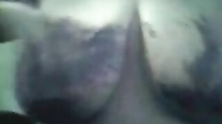 Shitty Pig Smearing Shit On Her Huge Tits