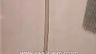 Chick squats and takes a big shit in her panties