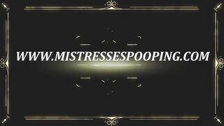 Skinny brunette girl shitting heavily