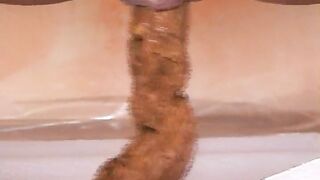 Kinky mature lady poops in the room