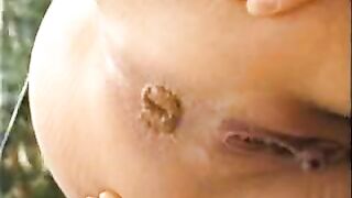 Blonde mature horny lady showing her tasty pooping asshole