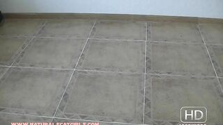 Stunning young babe in sexy lingerie pooping