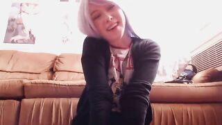 Asian cute chick masturbates and poop