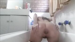 Cute butt blonde girl pooping
