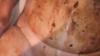 Dirty smearing and hard fuck