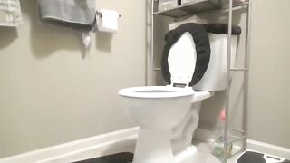 Kinky amateur Russian girl licking her shit