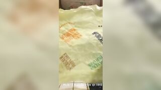Cute naked babe and tasty poop