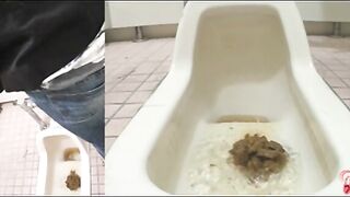 Japanese horny gal caught pooping