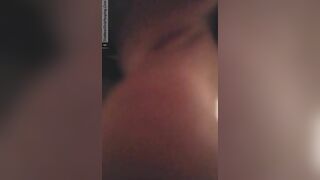 Curvy girl pulls down the pants for poop