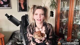 Hot biker slut and tasty morning poop