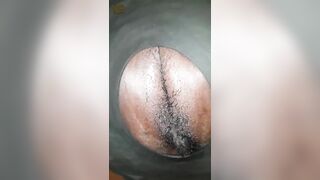 Hairy asshole and yellow shit