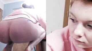 Gorgeous curvy redhead girl dropping shit