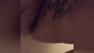 Masturbating and pooping closeup