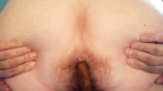 Hot hairy British bombshell poops