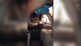 Beautiful girl pooping for you at home