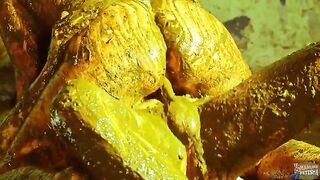 Gorgeous scat babe gives blowjob and scat fuck