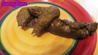 Creamy poop on the plate