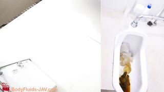 Cute girl poops meesy load