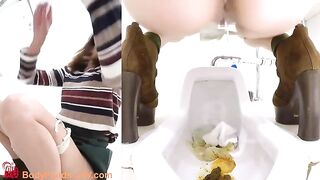 Cute girl poops meesy load