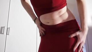 Cute blonde teen girl in lingerie pooping