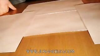 Blue jeans girl drops thick long turd