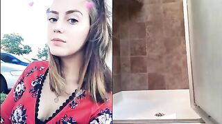 Cam girl teasing and pooping at home