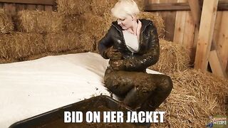 City girl Emily covered in cowshit