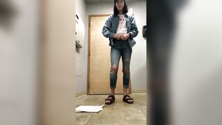 Cute amateur teen girl shits on the floor