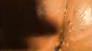 Dirty girl smearing shit in solo