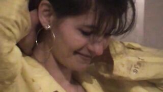 Naughty girl poops heavily in her shorts