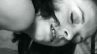 Kinky brunette girl smearing shit on her pussy