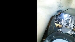 Dropping hard lumps into the toilet