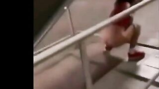 Drunk russian girl poops outdoor