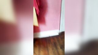 Sweet brunette MILF licking long turd