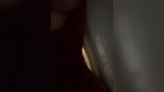 Sweet brunette MILF licking long turd