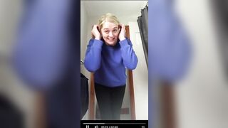 Sweet English blonde babe poops