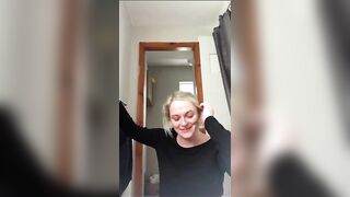 Sweet English blonde babe poops