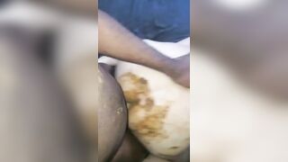 Beautiful poop covered ass drilled
