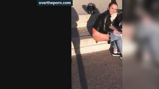 Girl films her drunk friend shitting heavily in outdoor