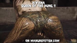 Girls Playing and masturbating in messy Cowshit