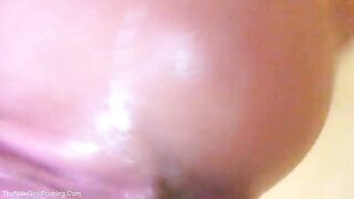 Cute blonde girl Haley shit closeup