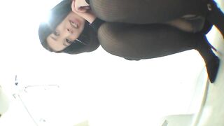 Stunning brunette Asian babe poop show