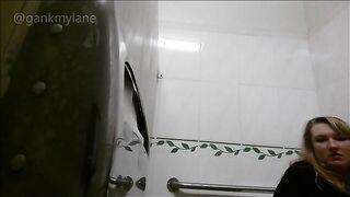 Cute chubby blonde girl poops