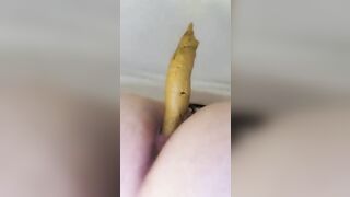 Beautiful yellow poop closeup