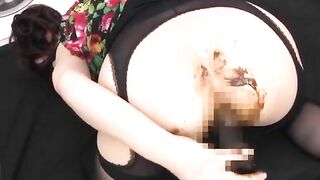 Compilation of Japanese chick masturbates while pooping